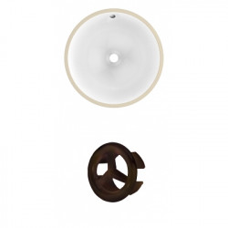 American Imaginations AI-20420 16.5-in. W Round Undermount Sink Set In White - Oil Rubbed Bronze Hardware