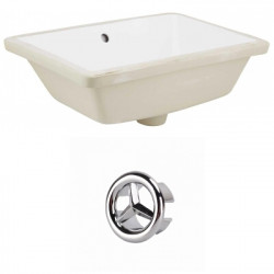 American Imaginations AI-20421 18.25-in. W Rectangle Undermount Sink Set In White - Chrome Hardware