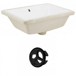 American Imaginations AI-20422 18.25-in. W Rectangle Undermount Sink Set In White - Black Hardware