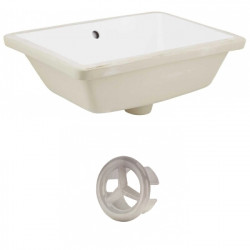 American Imaginations AI-20424 18.25-in. W Rectangle Undermount Sink Set In White - Brushed Nickel Hardware