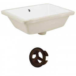 American Imaginations AI-20428 18.25-in. W Rectangle Undermount Sink Set In White - Oil Rubbed Bronze Hardware