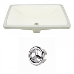American Imaginations AI-20429 20.75-in. W Rectangle Undermount Sink Set In Biscuit - Chrome Hardware