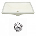 American Imaginations AI-20429 20.75-in. W Rectangle Undermount Sink Set In Biscuit - Chrome Hardware