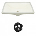 American Imaginations AI-20430 20.75-in. W Rectangle Undermount Sink Set In Biscuit - Black Hardware