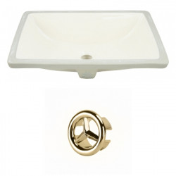 American Imaginations AI-20435 20.75-in. W Rectangle Undermount Sink Set In Biscuit - Gold Hardware