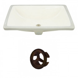 American Imaginations AI-20436 20.75-in. W Rectangle Undermount Sink Set In Biscuit - Oil Rubbed Bronze Hardware