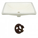 American Imaginations AI-20436 20.75-in. W Rectangle Undermount Sink Set In Biscuit - Oil Rubbed Bronze Hardware