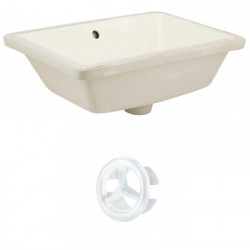 American Imaginations AI-20439 18.25-in. W Rectangle Undermount Sink Set In Biscuit - White Hardware