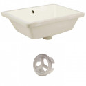 American Imaginations AI-20440 18.25-in. W Rectangle Undermount Sink Set In Biscuit - Brushed Nickel Hardware