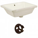 American Imaginations AI-20444 18.25-in. W Rectangle Undermount Sink Set In Biscuit - Oil Rubbed Bronze Hardware