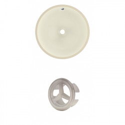American Imaginations AI-20456 16-in. W Round Undermount Sink Set In Biscuit - Brushed Nickel Hardware