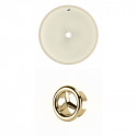 American Imaginations AI-20459 16-in. W Round Undermount Sink Set In Biscuit - Gold Hardware