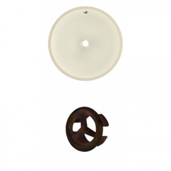 American Imaginations AI-20460 16-in. W Round Undermount Sink Set In Biscuit - Oil Rubbed Bronze Hardware