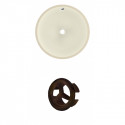 American Imaginations AI-20460 16-in. W Round Undermount Sink Set In Biscuit - Oil Rubbed Bronze Hardware