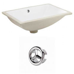 American Imaginations AI-20461 18.25-in. W CUPC Rectangle Undermount Sink Set In White - Chrome Hardware