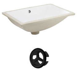 American Imaginations AI-20462 18.25-in. W CUPC Rectangle Undermount Sink Set In White - Black Hardware