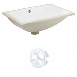 American Imaginations AI-20463 18.25-in. W CUPC Rectangle Undermount Sink Set In White - White Hardware