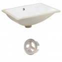 American Imaginations AI-20464 18.25-in. W CUPC Rectangle Undermount Sink Set In White - Brushed Nickel Hardware
