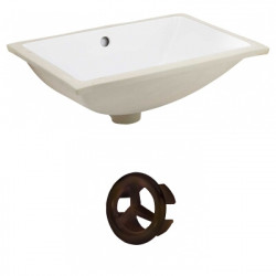 American Imaginations AI-20468 18.25-in. W CUPC Rectangle Undermount Sink Set In White - Oil Rubbed Bronze Hardware