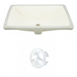 American Imaginations AI-20471 18.25-in. W CUPC Rectangle Undermount Sink Set In Biscuit - White Hardware