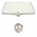 American Imaginations AI-20472 18.25-in. W CUPC Rectangle Undermount Sink Set In Biscuit - Brushed Nickel Hardware