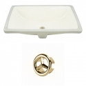 American Imaginations AI-20475 18.25-in. W CUPC Rectangle Undermount Sink Set In Biscuit - Gold Hardware