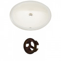 American Imaginations AI-20484 19.5-in. W CUPC Oval Undermount Sink Set In Biscuit - Oil Rubbed Bronze Hardware