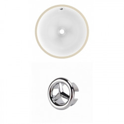 American Imaginations AI-20485 15.75-in. W CUPC Round Undermount Sink Set In White - Chrome Hardware