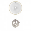 American Imaginations AI-20488 15.75-in. W CUPC Round Undermount Sink Set In White - Brushed Nickel Hardware