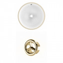 American Imaginations AI-20491 15.75-in. W CUPC Round Undermount Sink Set In White - Gold Hardware