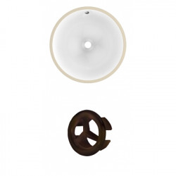 American Imaginations AI-20492 15.75-in. W CUPC Round Undermount Sink Set In White - Oil Rubbed Bronze Hardware