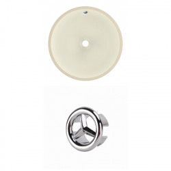 American Imaginations AI-20493 15.5-in. W CUPC Round Undermount Sink Set In Biscuit - Chrome Hardware