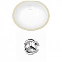 American Imaginations AI-20509 18.25-in. W CSA Oval Undermount Sink Set In White - Chrome Hardware
