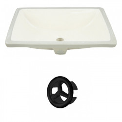 American Imaginations AI-20526 20.75-in. W CSA Rectangle Undermount Sink Set In Biscuit - Black Hardware