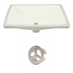 American Imaginations AI-20528 20.75-in. W CSA Rectangle Undermount Sink Set In Biscuit - Brushed Nickel Hardware