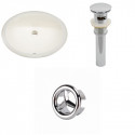 American Imaginations AI-20549 19.75-in. W Oval Undermount Sink Set In Biscuit - Chrome Hardware - Overflow Drain Incl.