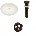 American Imaginations AI-20556 19.75-in. W Oval Undermount Sink Set In Biscuit - Oil Rubbed Bronze Hardware - Overflow Drain Incl.