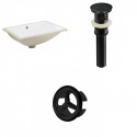 American Imaginations AI-20558 20.75-in. W Rectangle Undermount Sink Set In White - Black Hardware - Overflow Drain Incl.