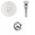 American Imaginations AI-20565 16.5-in. W Round Undermount Sink Set In White - Chrome Hardware - Overflow Drain Incl.