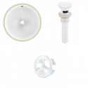 American Imaginations AI-20567 16.5-in. W Round Undermount Sink Set In White - White Hardware - Overflow Drain Incl.