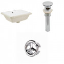 American Imaginations AI-20573 18.25-in. W Rectangle Undermount Sink Set In White - Chrome Hardware - Overflow Drain Incl.