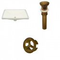 American Imaginations AI-20585 20.75-in. W Rectangle Undermount Sink Set In Biscuit - Antique Brass Hardware - Overflow Drain Incl.