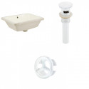 American Imaginations AI-20591 18.25-in. W Rectangle Undermount Sink Set In Biscuit - White Hardware - Overflow Drain Incl.