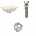 American Imaginations AI-20592 18.25-in. W Rectangle Undermount Sink Set In Biscuit - Brushed Nickel Hardware - Overflow Drain Incl.