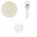 American Imaginations AI-20607 16-in. W Round Undermount Sink Set In Biscuit - White Hardware - Overflow Drain Incl.