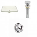 American Imaginations AI-20621 18.25-in. W CUPC Rectangle Undermount Sink Set In Biscuit - Chrome Hardware - Overflow Drain Incl.