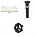 American Imaginations AI-20622 18.25-in. W CUPC Rectangle Undermount Sink Set In Biscuit - Black Hardware - Overflow Drain Incl.
