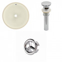 American Imaginations AI-20645 15.5-in. W CUPC Round Undermount Sink Set In Biscuit - Chrome Hardware - Overflow Drain Incl.