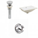 American Imaginations AI-20685 20.75-in. W CSA Rectangle Undermount Sink Set In White - Chrome Hardware - Overflow Drain Incl.