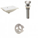American Imaginations AI-20688 20.75-in. W CSA Rectangle Undermount Sink Set In White - Brushed Nickel Hardware - Overflow Drain Incl.